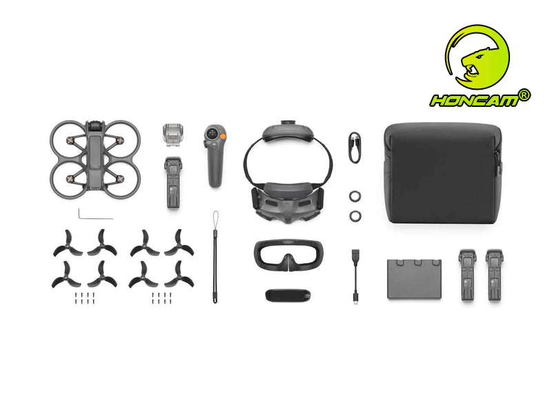 HONCAM Avata 2 Fly More Combo FPV Drone - Includes 3 Batteries, Goggles 3, RC Motion 3