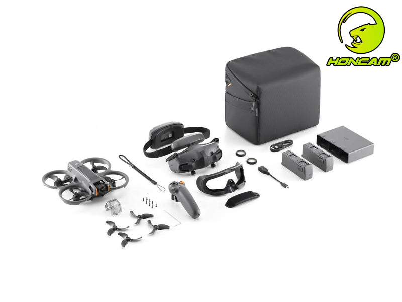 HONCAM Avata 2 Fly More Combo FPV Drone - Includes 3 Batteries, Goggles 3, RC Motion 3